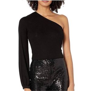 n: Philanthropy Black One Shoulder Bodysuit 
Size S